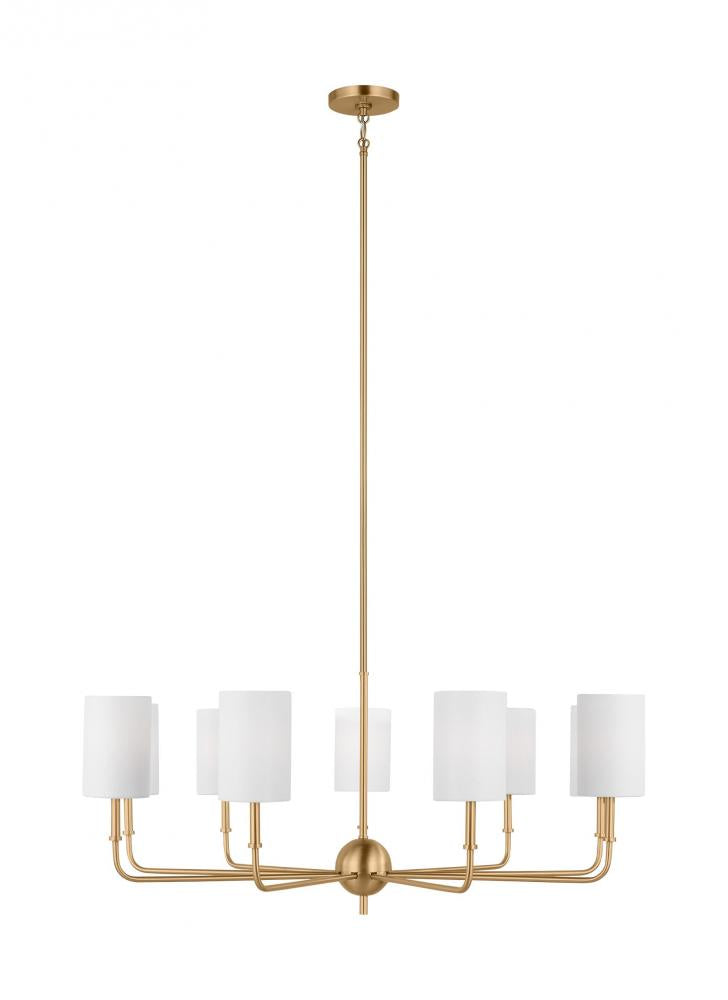 Foxdale 9 Light Satin Brass Chandelier Ceiling Light