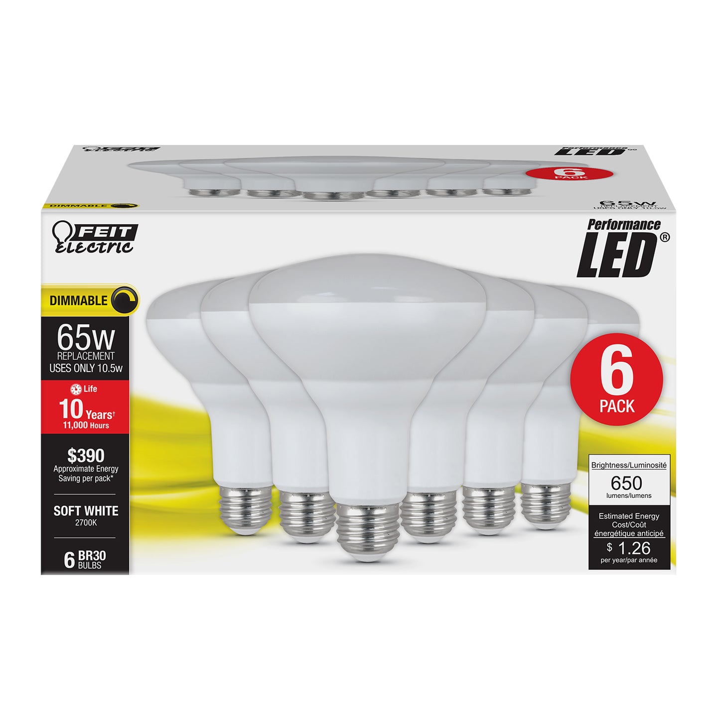 650 Lumen 2700K Dimmable BR30 LED