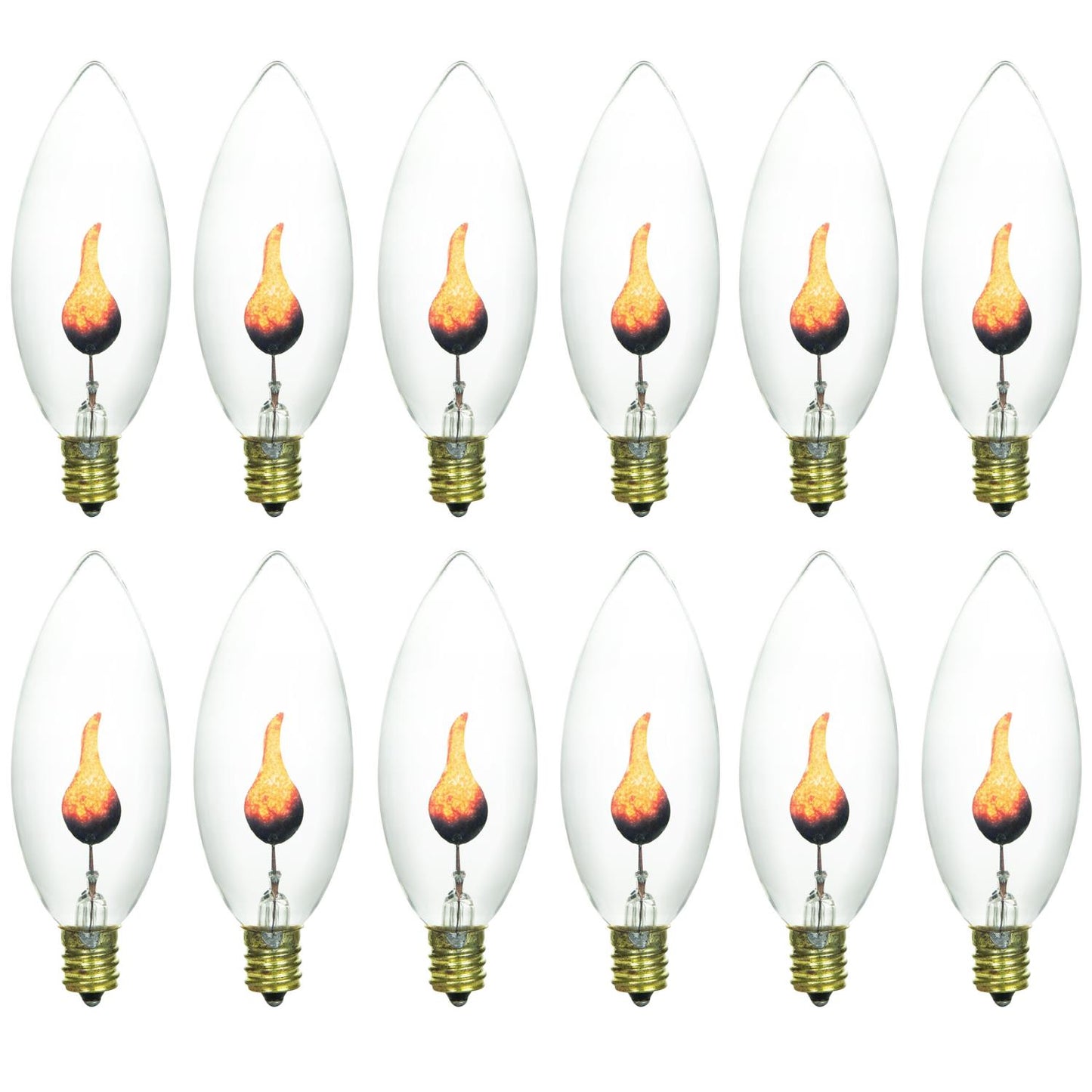 Sunlite 3 Watt Chandelier Flicker, Candelabra Base, Clear