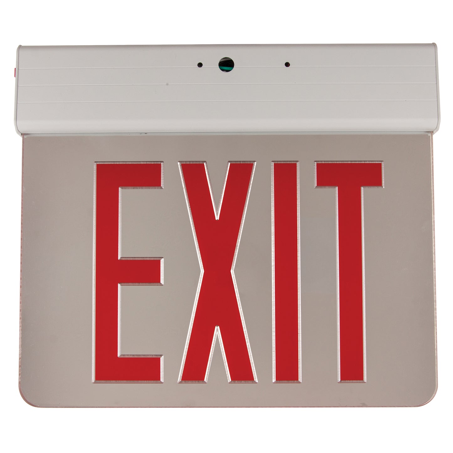 Sunlite 05278 LED Edge Lit Exit Sign, Mirrored Panels with Bright Red Lettering, 90-Min Battery Back-Up, Dual VOLTAGE 120-277V, Universal Mounting, Long Lasting, Fire Safety, NYC Compliant