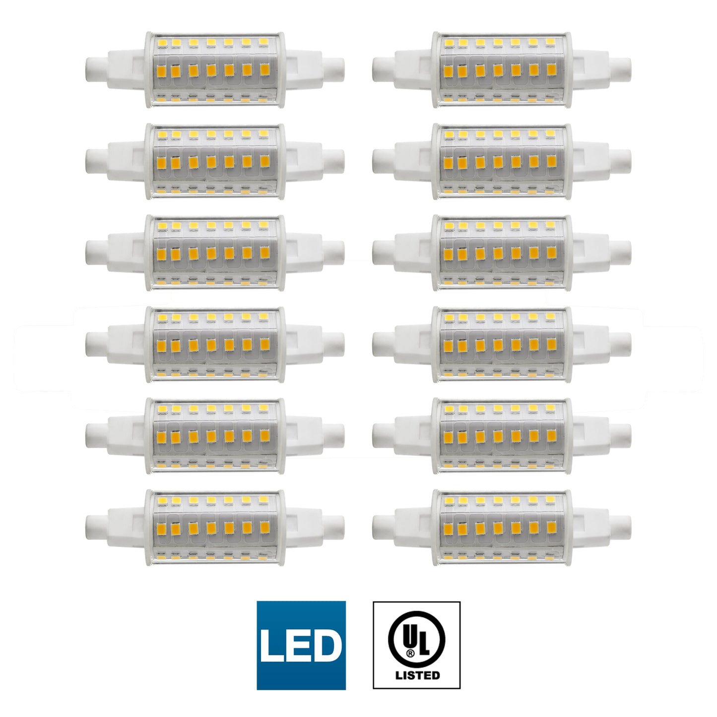 Sunlite 81017-SU LED T8 Double Ended Light Bulb (R7s) 78 MM, 4.5 Watts (40W Halogen Equivalent) 460 Lumen, UL Listed, 2 Pack 30K - Warm White