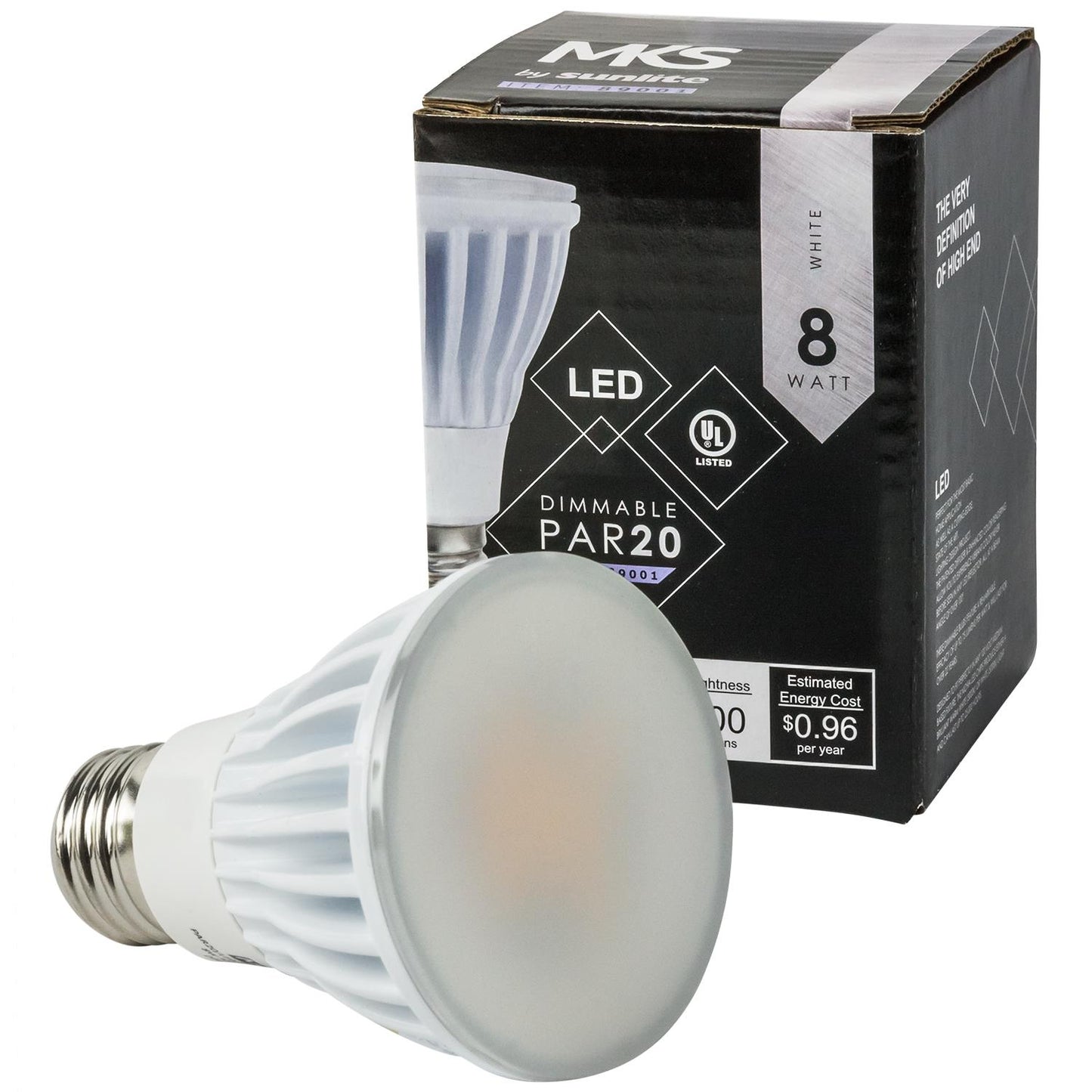 Sunlite PAR20 High Lumen Reflector, 600 Lumens, Medium Base Light Bulb, White