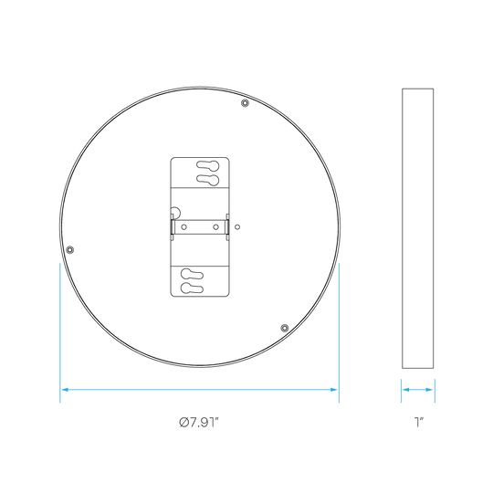 Luxrite LED Surface Mount 7" Slim Round Empty Emergency Bracket,15W (LR23646B)