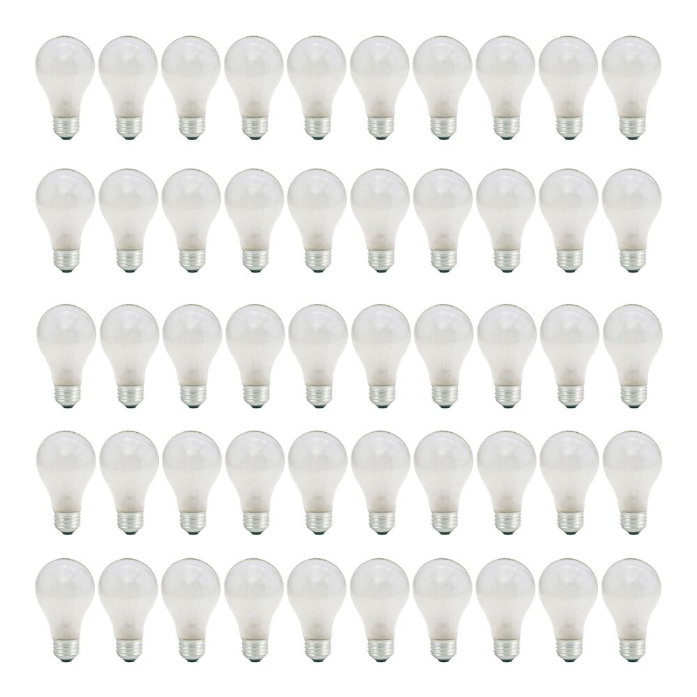 Bulbrite Pack of (50) 25 Watt Dimmable Frost A19 Incandescent Light Bulbs with Medium (E26) Base, 2700K Warm White Light