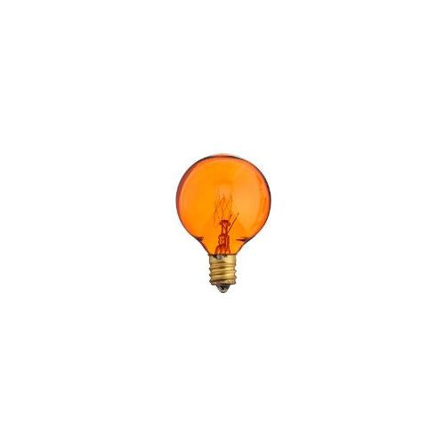 Bulbrite 10G12A 10 Watt Incandescent G12 Globe, Candelabra Base, Transparent Amber