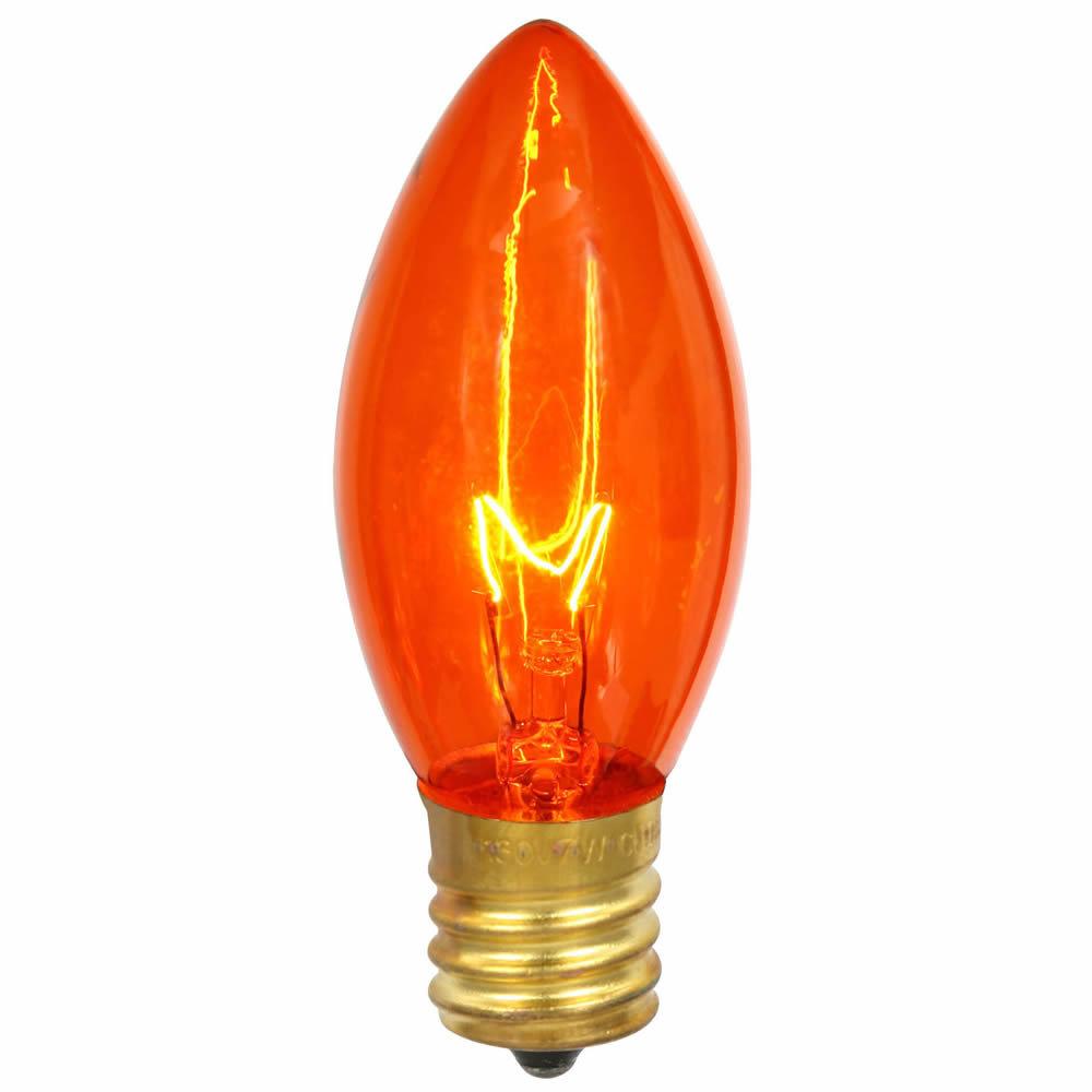 Vickerman C9 Transparent Amber Replacement Bulb, 7 Watt, 130 Volt, UL, E17 Base, - 50 Pack