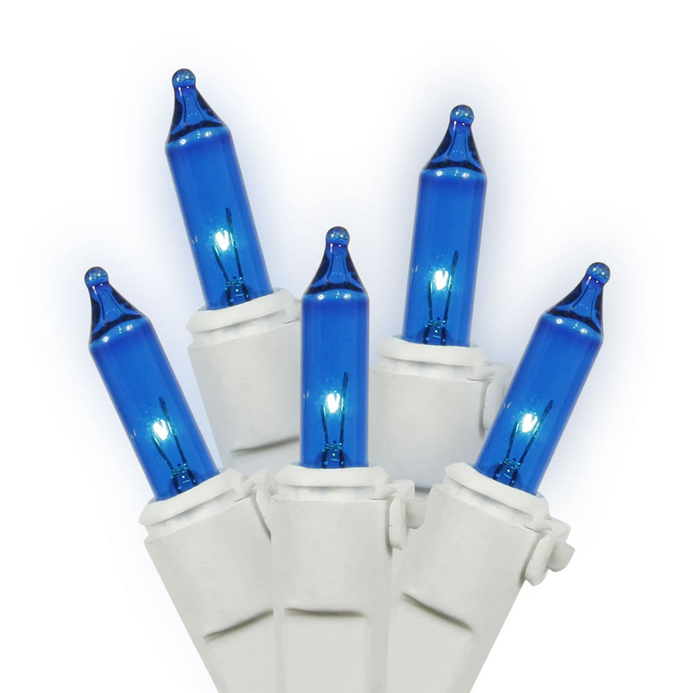 Vickerman 100 Blue Light on White Wire, 46' Christmas Light Strand- 2 Pack