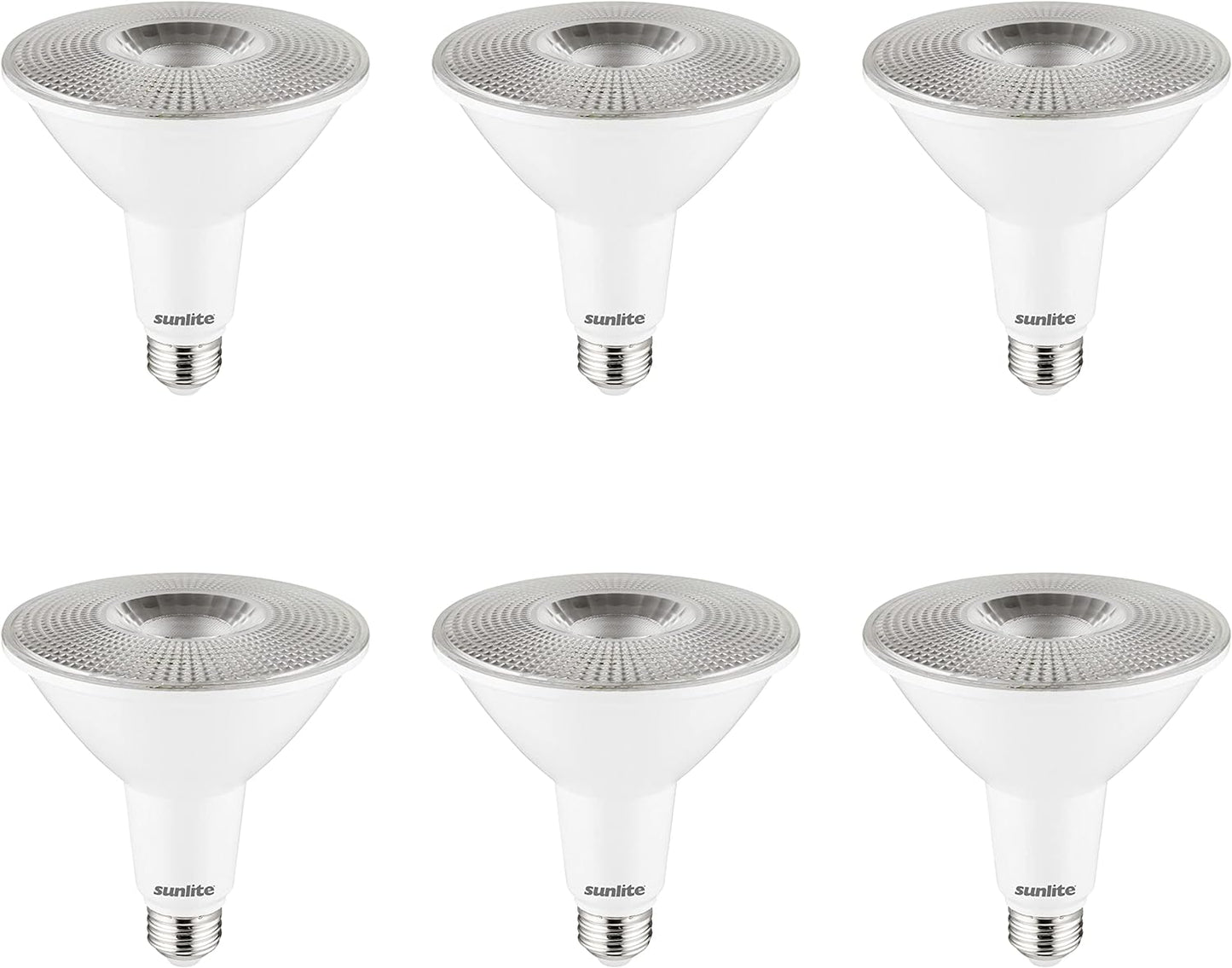 Sunlite LED PAR38 Long Neck Spotlight Bulb, 15 Watt (100W Halogen EQ), 1200 Lm, 40° Flood Beam, Medium E26 Base, 90 CRI, Waterproof, Dimmable, T20/T24/CEC & UL Listed, 2700K Soft White, 6 Count