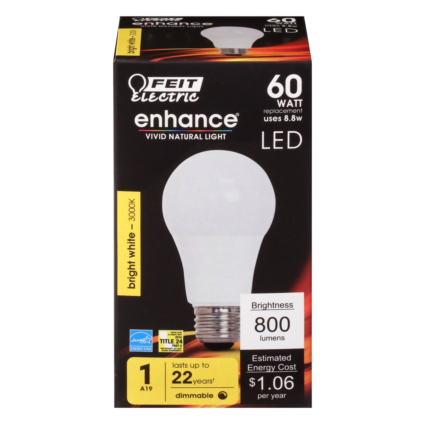 800 Lumen 3000K Dimmable LED
