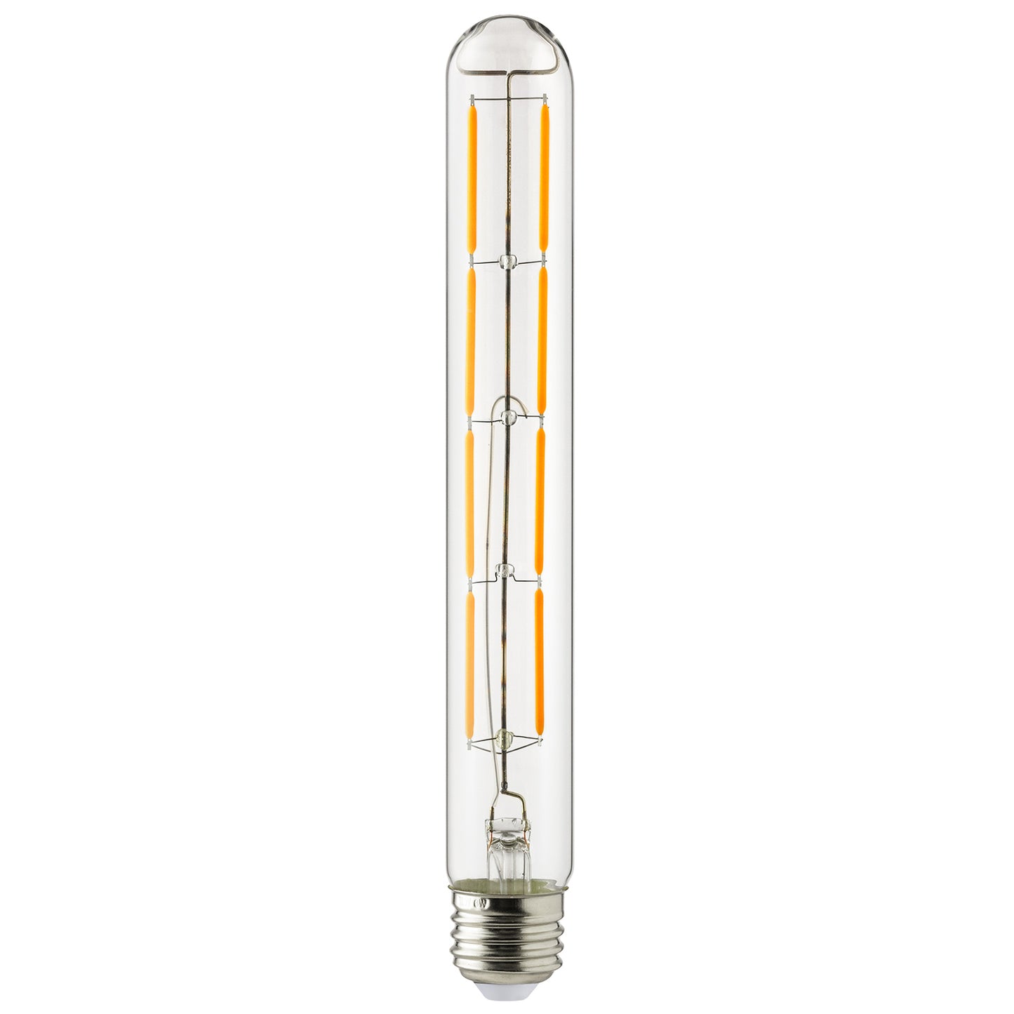 Sunlite 80617 LED Filament T10 Tubular Light Bulb, 6 Watts (60W Equivalent), 570 Lumens, Medium E26 Base, 120 Volts, Dimmable, 90 CRI, UL Listed, Title-20 Compliant, 2200K Amber, 10 Pack