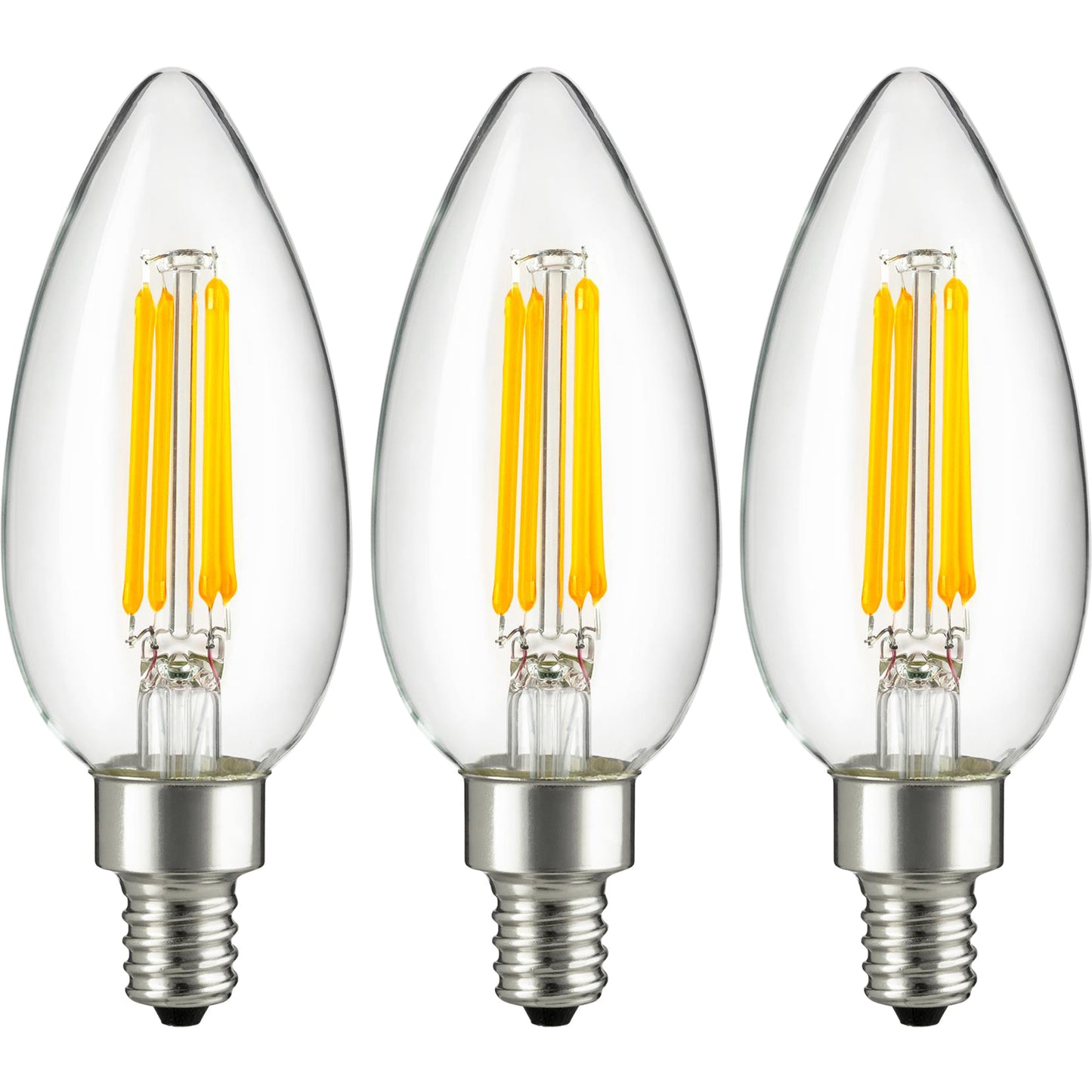 Sunlite LED Vintage Chandelier 4W (40W Equivalent) Light Bulb Candelabra (E12) Base, Warm White