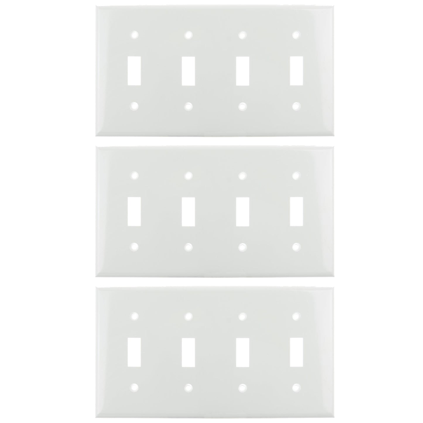 Sunlite 50537 E104/W 4 Gang Toggle Switch Plate White