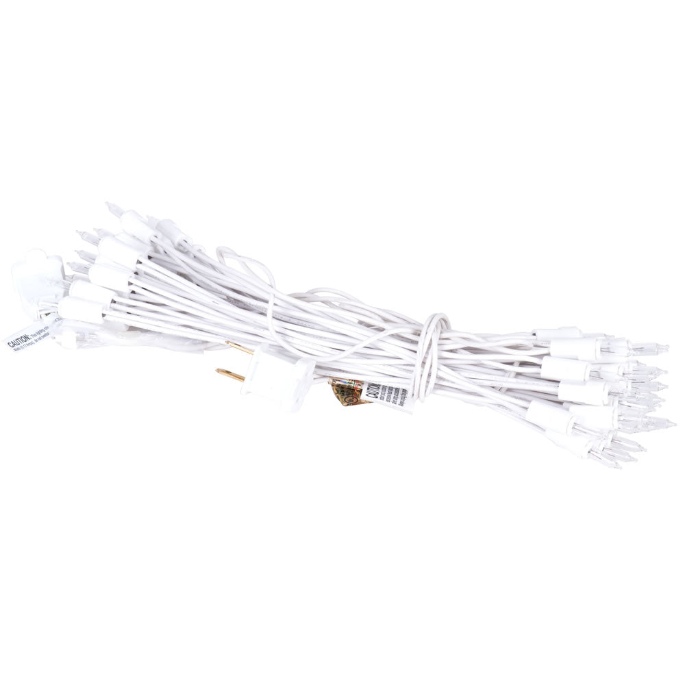 Vickerman 35 Clear Dura-lit Mini Light on White Wire, 26' Christmas Light Strand- 2 Pack