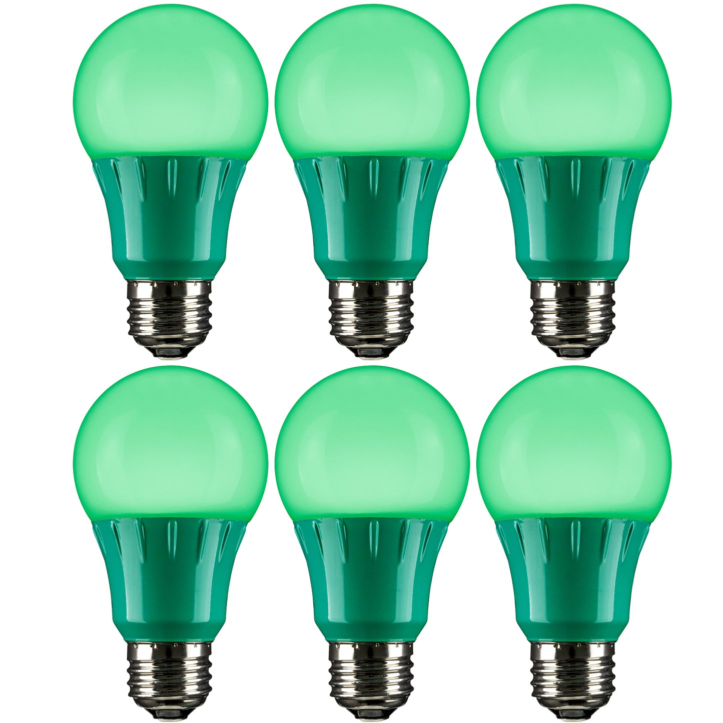 Sunlite 40469 A19/3W/G/LED/6PK LED Colored A19 3W Light Bulbs with Medium (E26) Base (6 Pack), Green