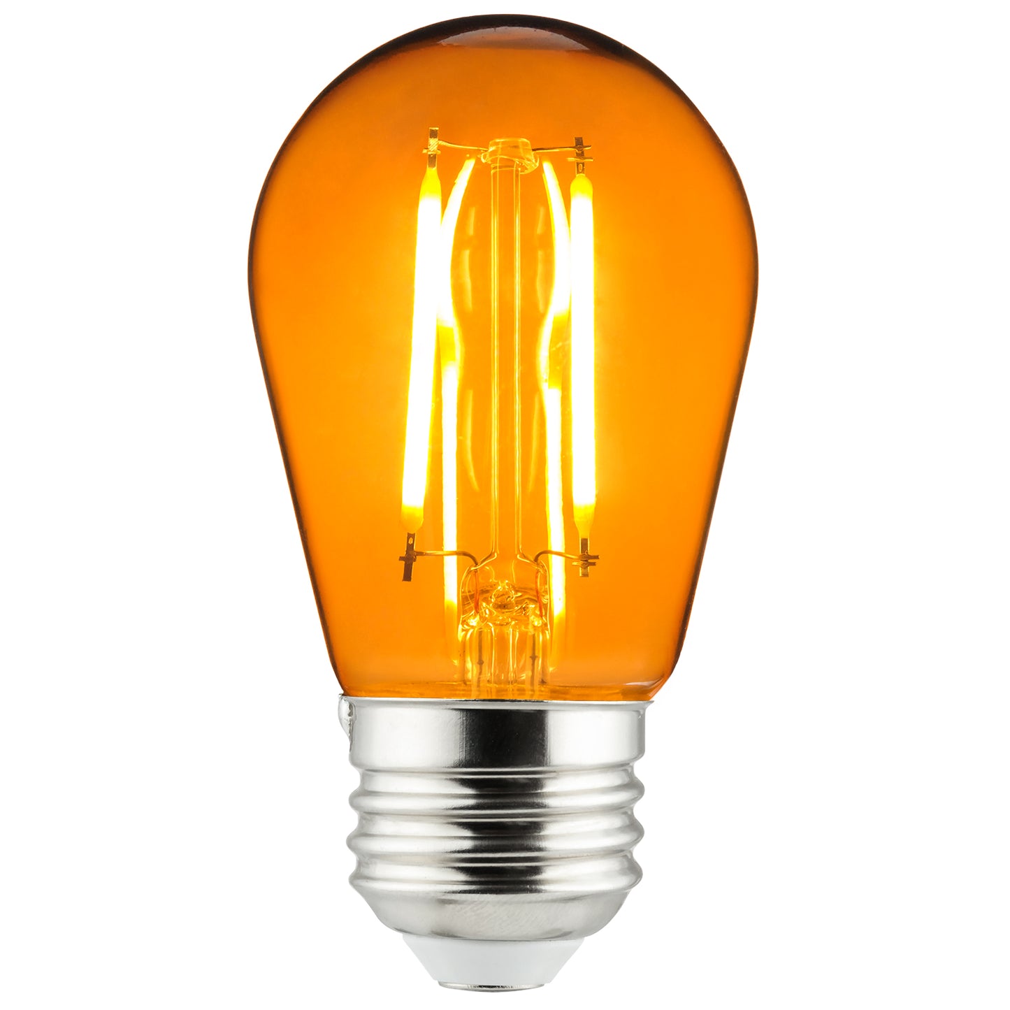 Sunlite 81093 LED Filament Transparent Light Bulb Amber, Pack of 6