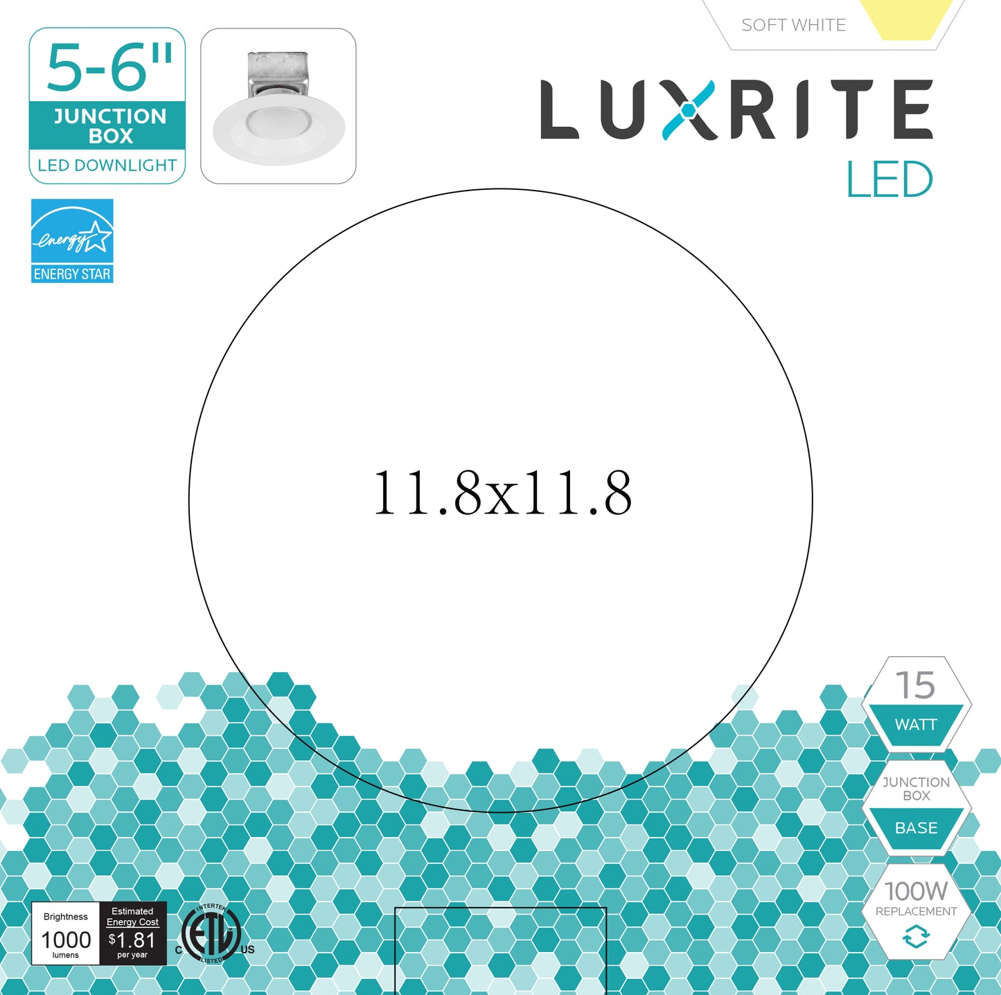 Luxrite Downlight LED/DL5-6/3000K/FL/JB 3000K Soft White