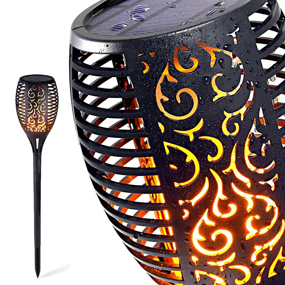 Sunlite 88160-SU Solar Torch Lights 43’’ Flickering Flames Lamp Outdoor IP65 Waterproof Landscape Decorative Lighting, Three Mounting Options, Dusk to Down Auto On/Off 4 Pack