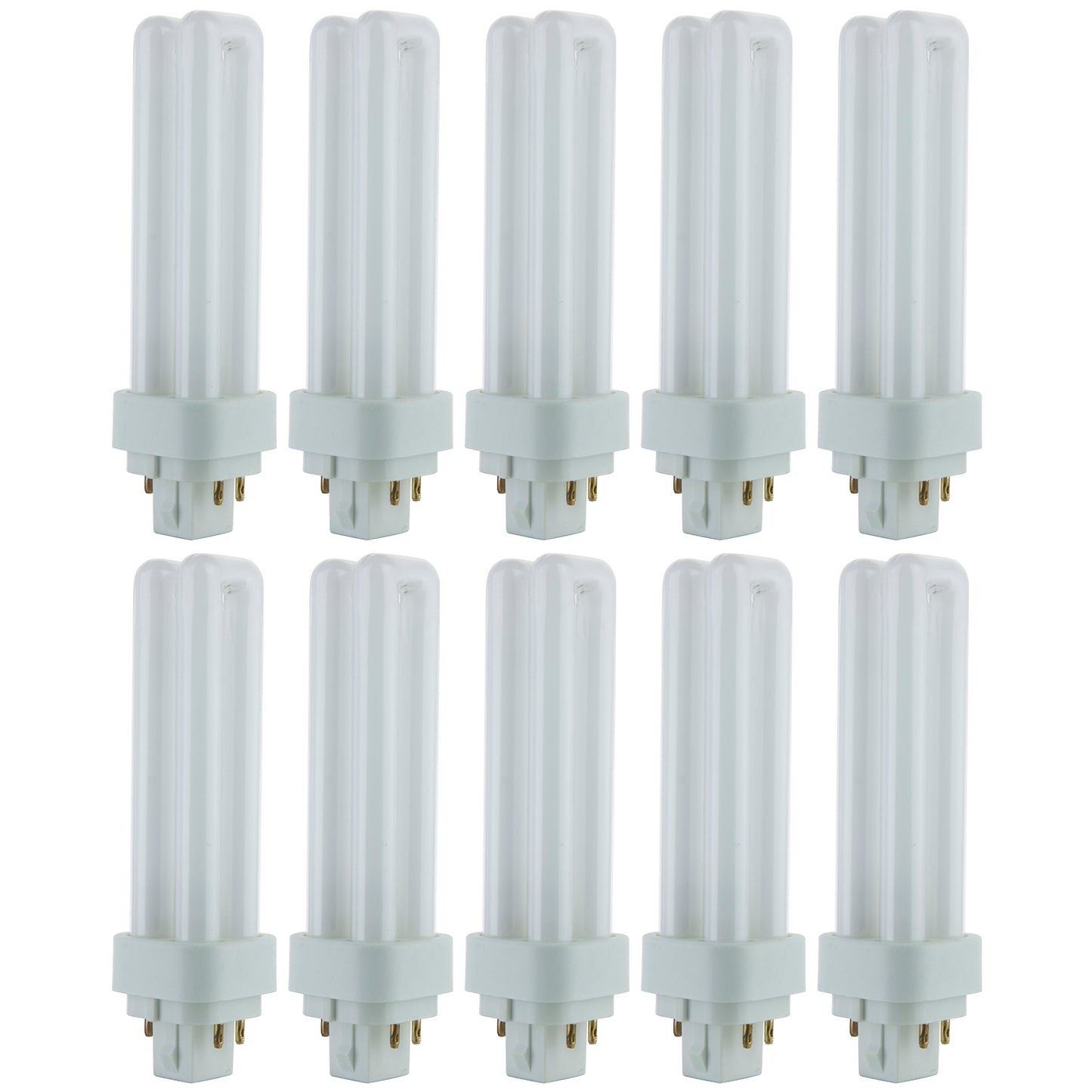 Sunlite 40533 PLD13/E/SP30K/10PK 3000K Warm White Fluorescent 13W PLD Double U-Shaped Twin Tube CFL Bulbs with 4-Pin G24Q-1 Base (10 Pack)