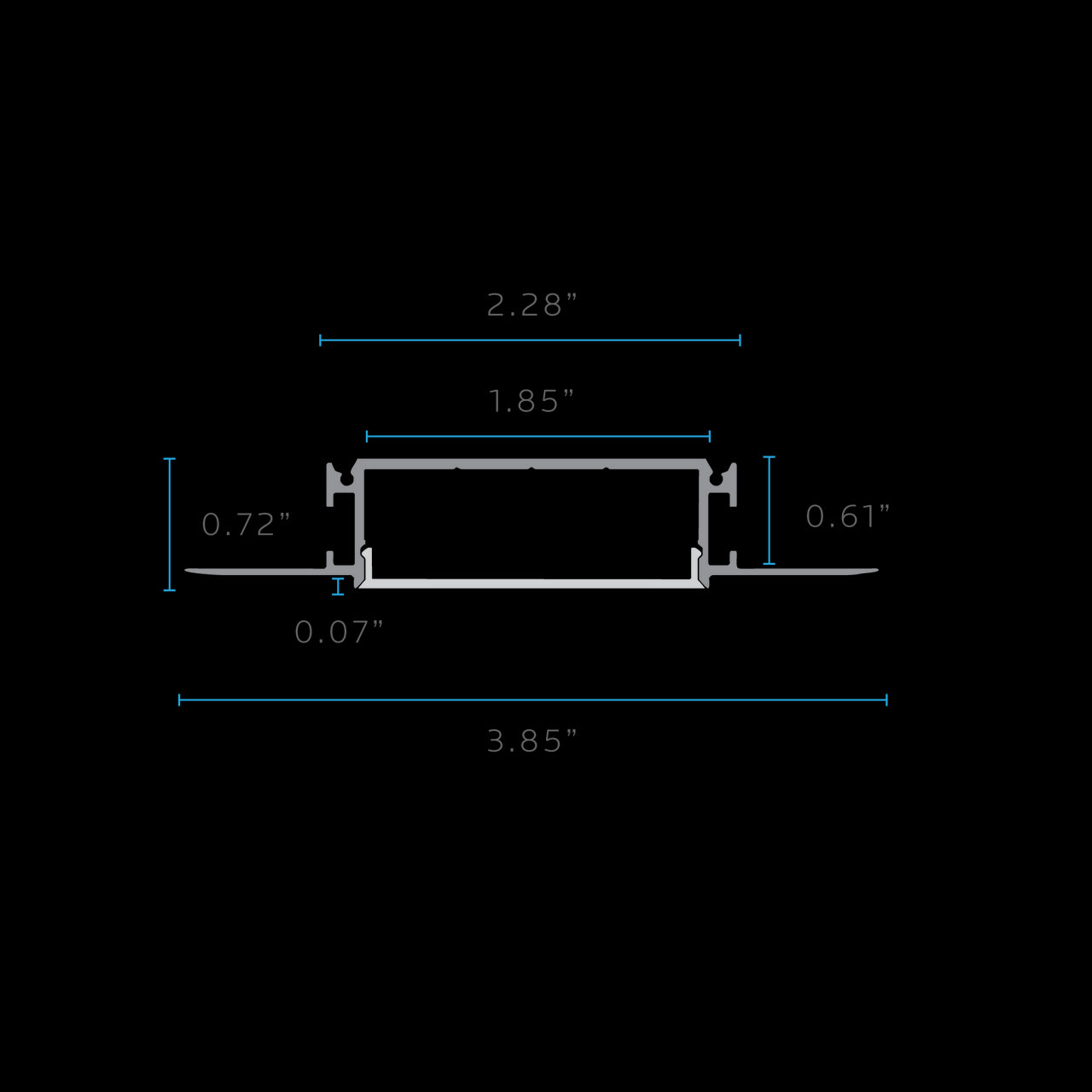 Luxrite LR43120 96" Recessed PLASTER-In Channel