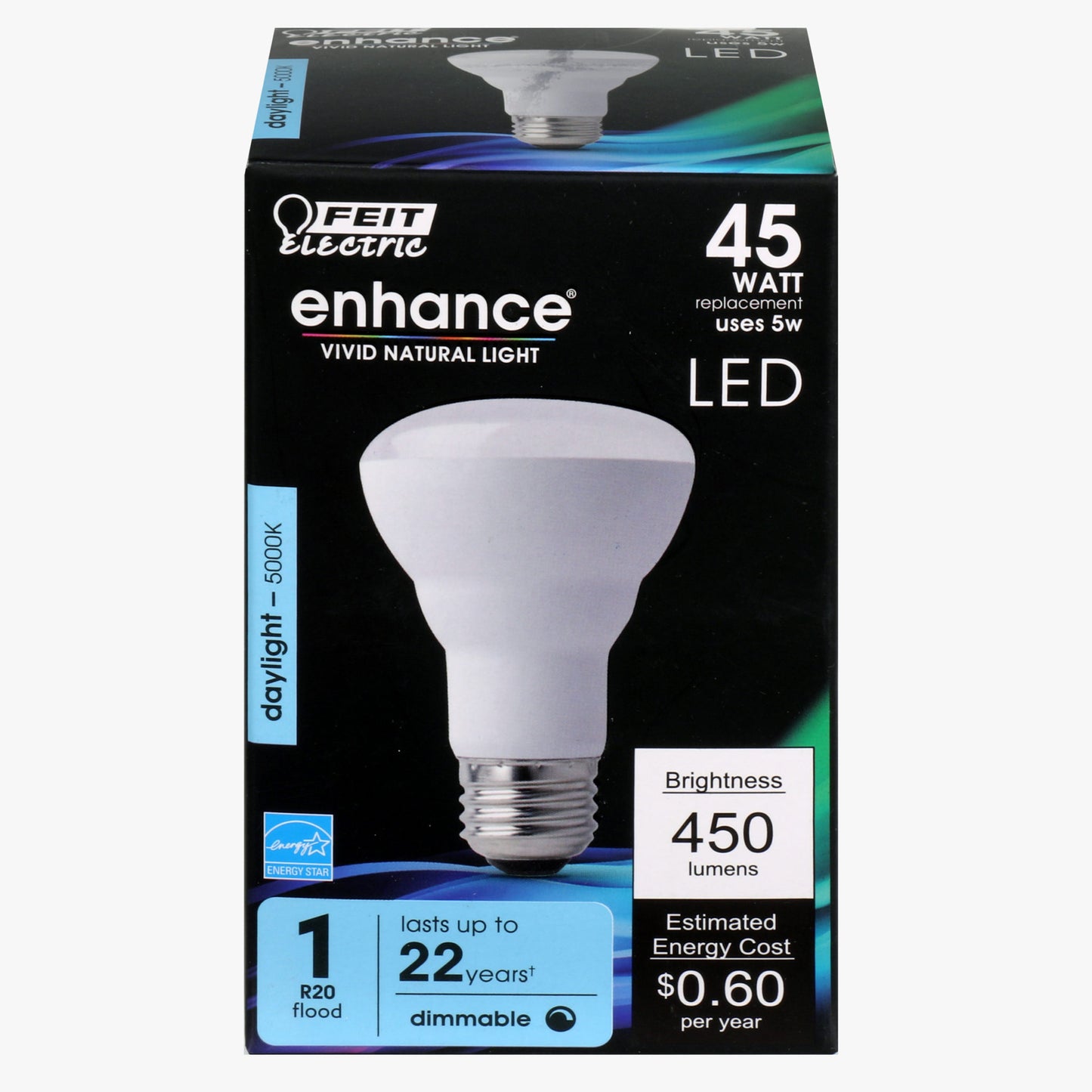 450 Lumen 5000K Dimmable LED R20