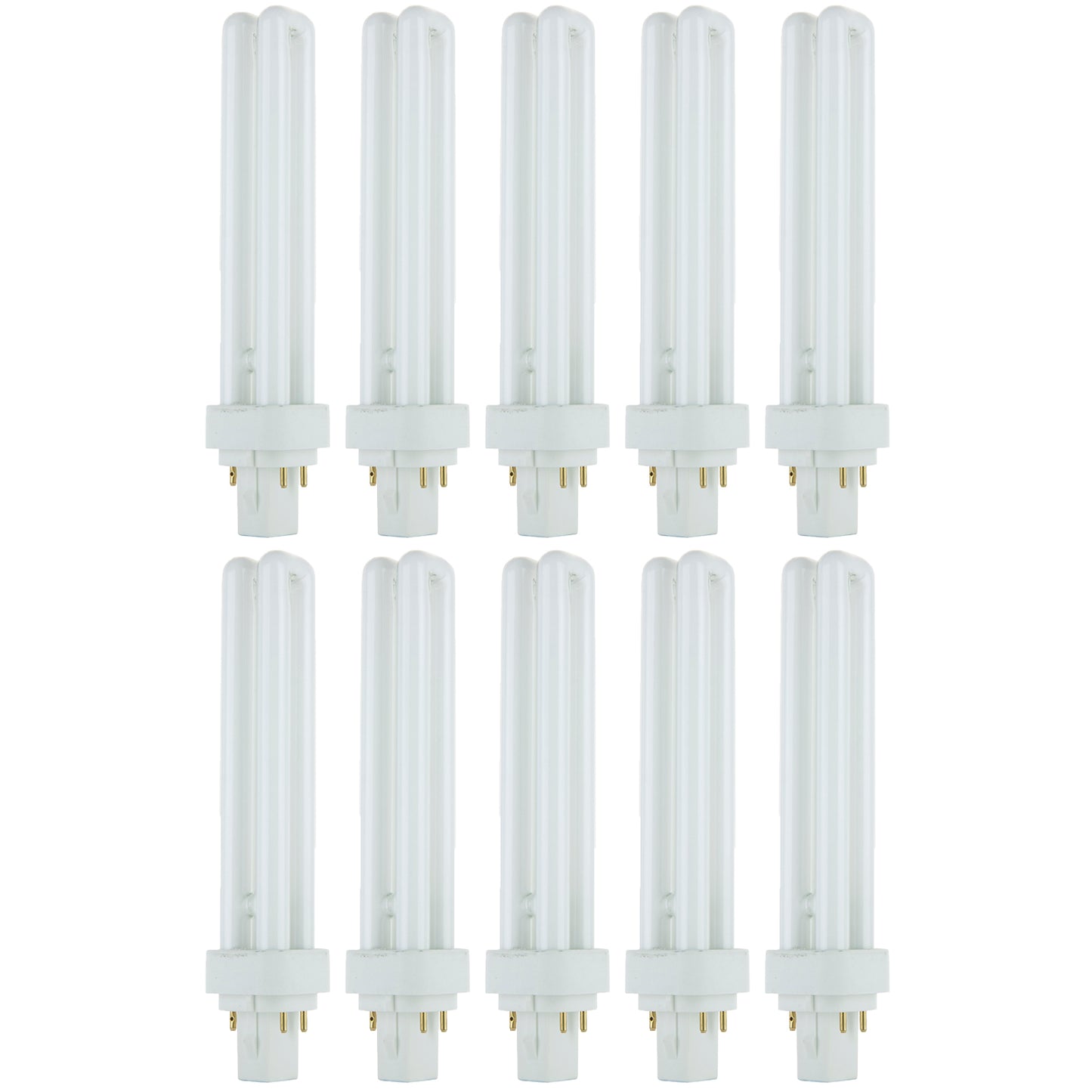 Sunlite 40561 PLD26/E/SP65K/10PK 6500K Daylight Fluorescent 26W PLD Double U-Shaped Twin Tube CFL Bulbs with 4-Pin G24Q-3 Base (10 Pack)