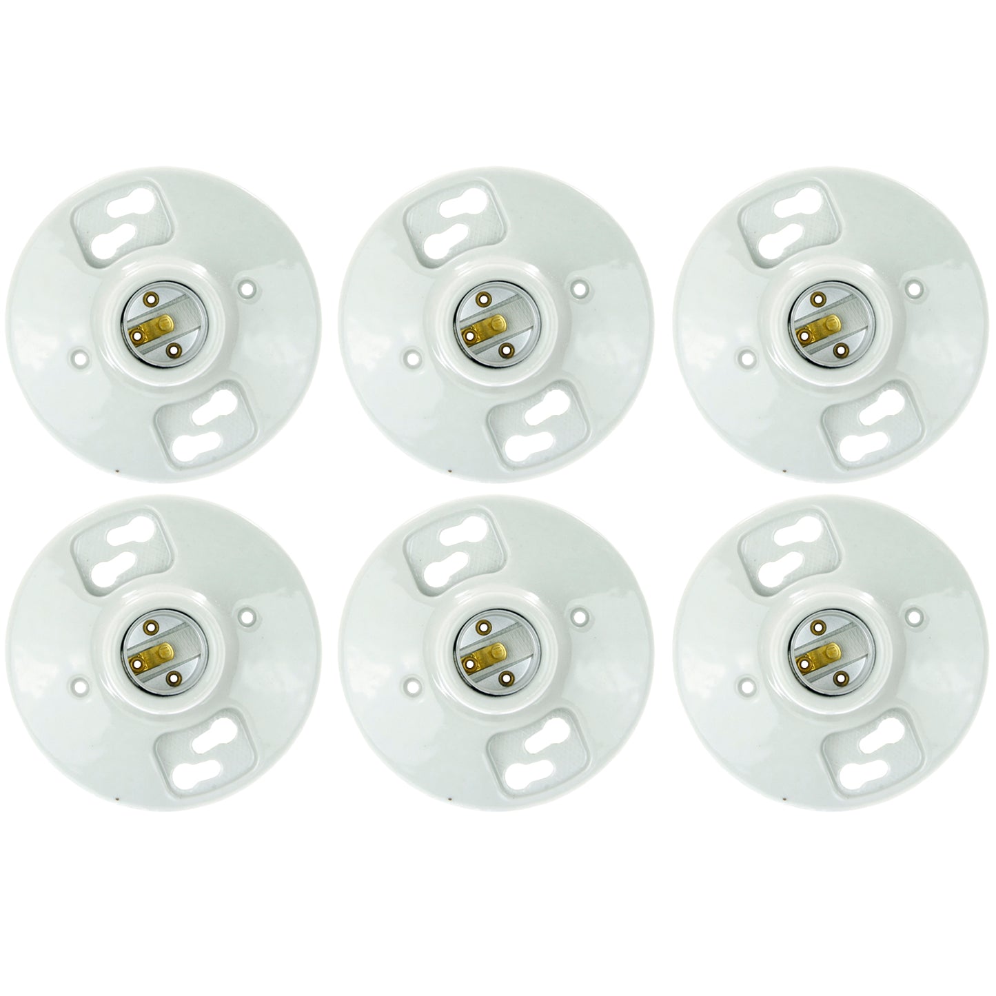 Sunlite 40880 E196/6PK Porcelain Lamp Holder Outlet Box Mount