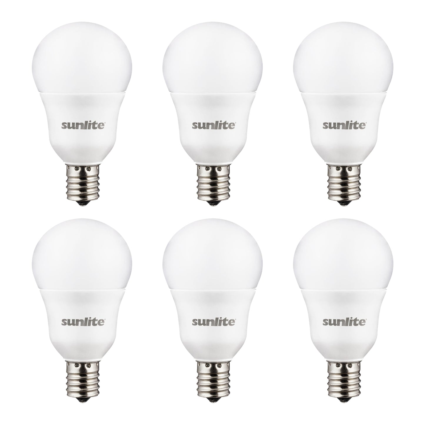 Sunlite 41409-SU LED A15 Light Bulb, 6 Watts (40W Equivalent), Intermediate Base (E17), 480 Lumens, Dimmable, Frosted Finish, ETL Listed, 30K -Warm White6 Pack