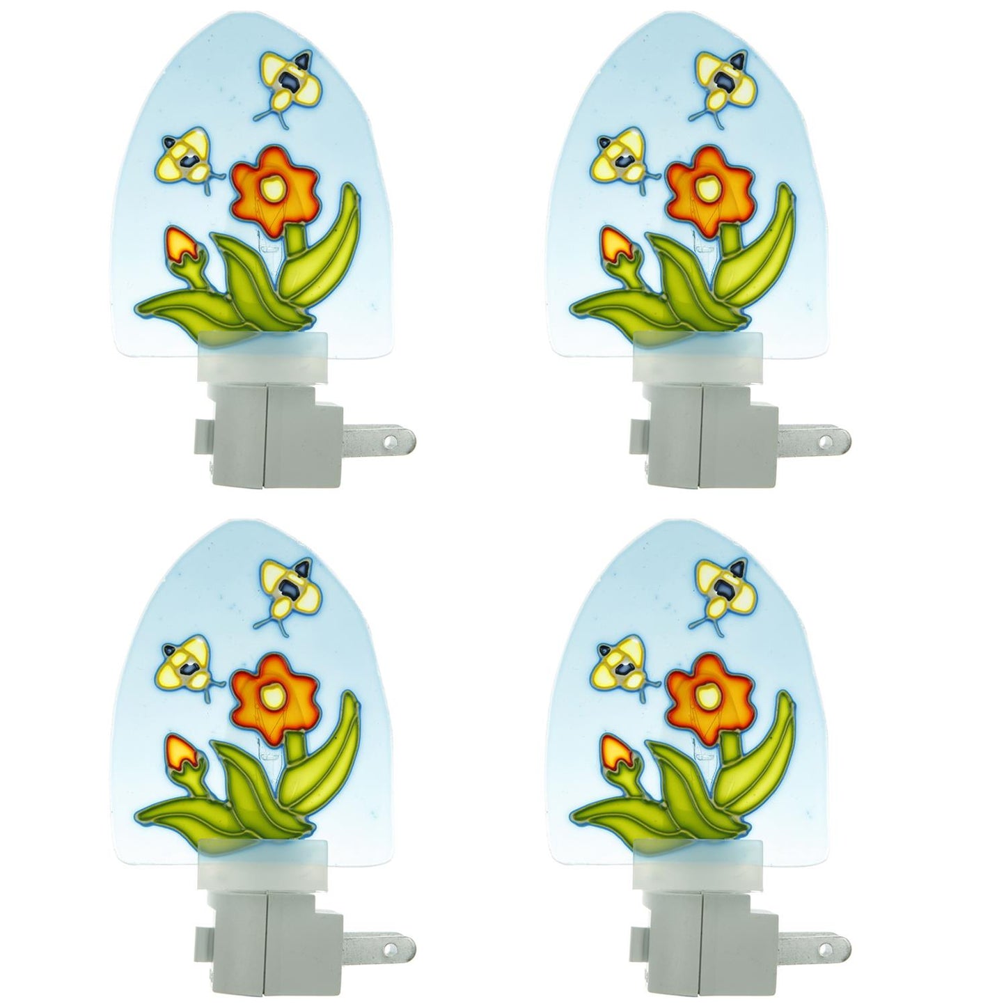 Sunlite E110 Colored Stained Glass Decorative Night Light, Blue