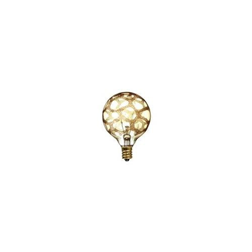 Bulbrite 25G16/MAR/E12 Crystal Collection 25 Watt Incandescent G16 Globe, Marble Finish, Candelabra Base, Amber