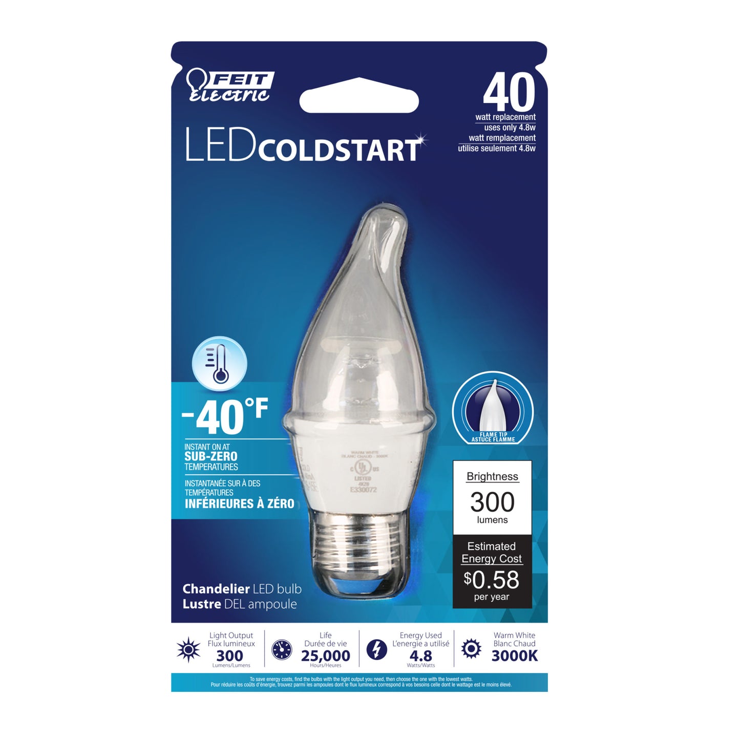 300 Lumen 3000K Dimmable LED