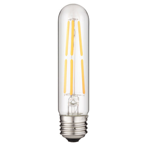 Sunlite LED Filament T10 Tubular Light Bulb, 6 Watts (60W Equivalent), 600 Lumens, Medium E26 Base, Dimmable, 128 mm, ETL Listed, 2700K Warm White, Pack of 6