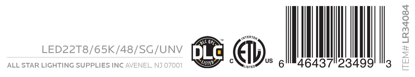 Luxrite LED 4' T8 Universal 18W Shatter Proof Ballast Compatible Light Tube, G13 Base, 2200 Lumens, 6500K - Daylight, 83 CRI, Frosted White Finish, Pack of 5 (LR34184)