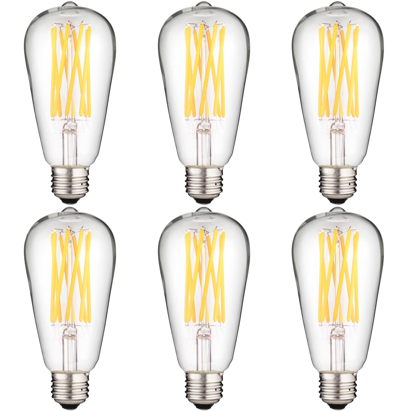 Sunlite 80891 LED Filament S19 Standard 8-Watt (60 Watt Equivalent) Clear Dimmable Light Bulb, 2700K - Warm White