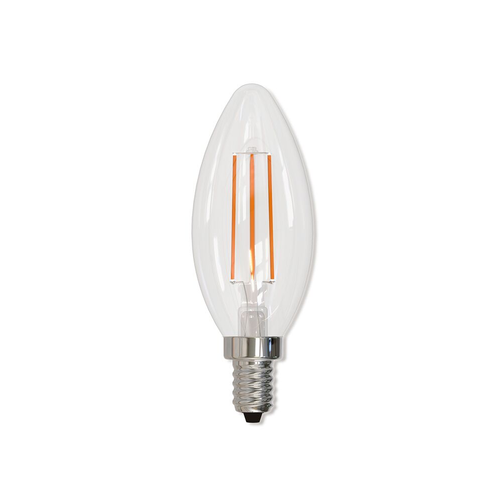 Bulbrite 5 Watt B11 LED Filament Light Bulb, 2700K E12 Candelabra Base, Clear Finish, Pack of 36