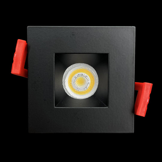 Luxrite 1" Regressed Interchangeable Canless Spotlight Square Black Trim, Pack of 5 (LR23463)