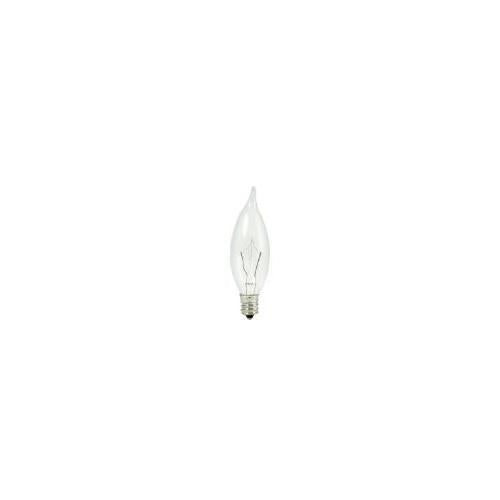 Bulbrite KR15CFC/25 15 Watt Dimmable Krypton Krystal Touch Flame Tip CA8 Chandelier Bulb, Candelabra Base, Clear, 10-Pack