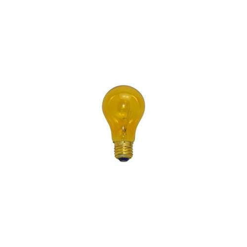 Bulbrite 25A/TY 25 Watt Incandescent A19 Party Bulb, Medium Base, Transparent Yellow
