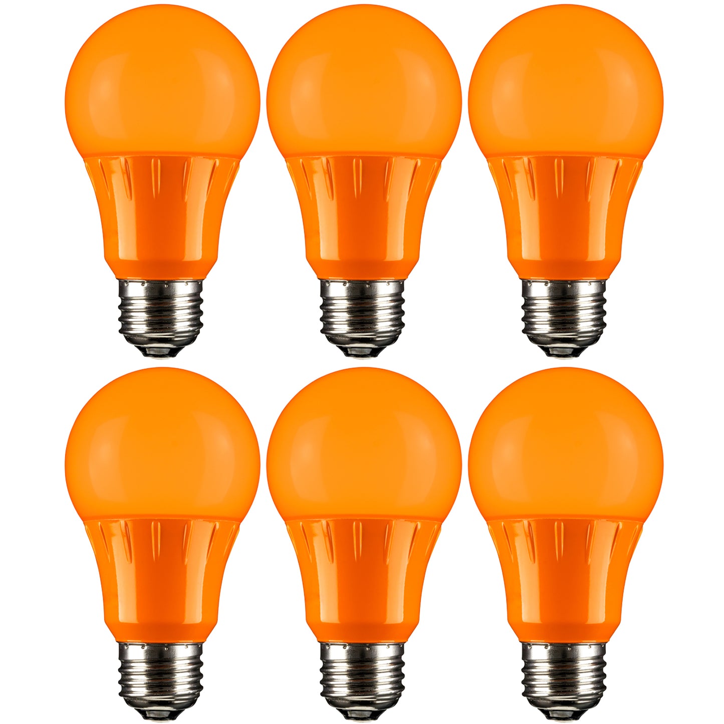 SUNLITE A19/3W/O/LED/6PK LED Colored A19 3W Light Bulbs with Medium (E26) Base (6 Pack), Orange