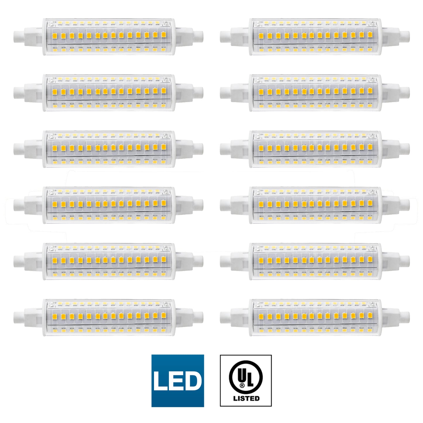 Sunlite 81018-SU LED T8 Double Ended Light Bulb (R7s) 118 MM, 8.5 Watts (60W Halogen Equivalent) 900 Lumen, UL Listed, 2 Pack 30K - Warm White