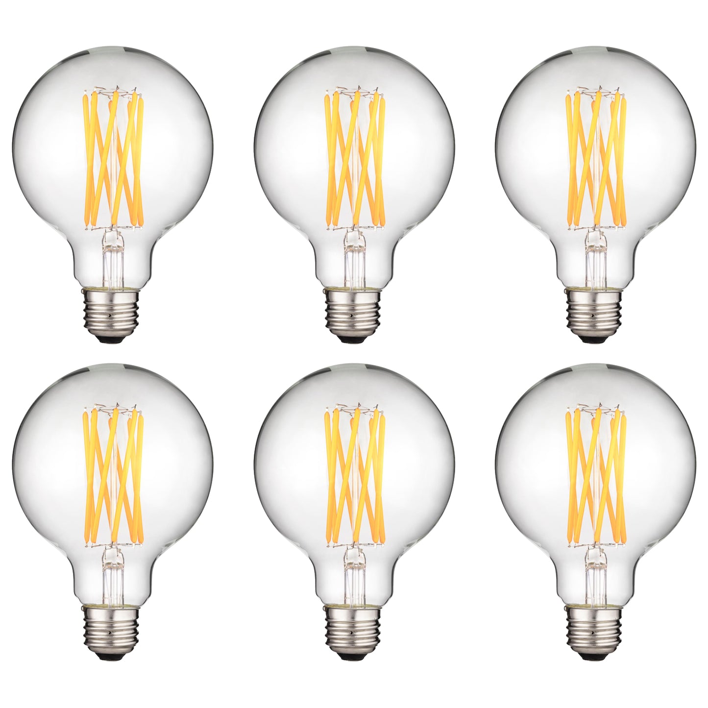 Sunlite LED Vintage G30 Globe 8W Light Bulb Medium (E26) Base, Warm White