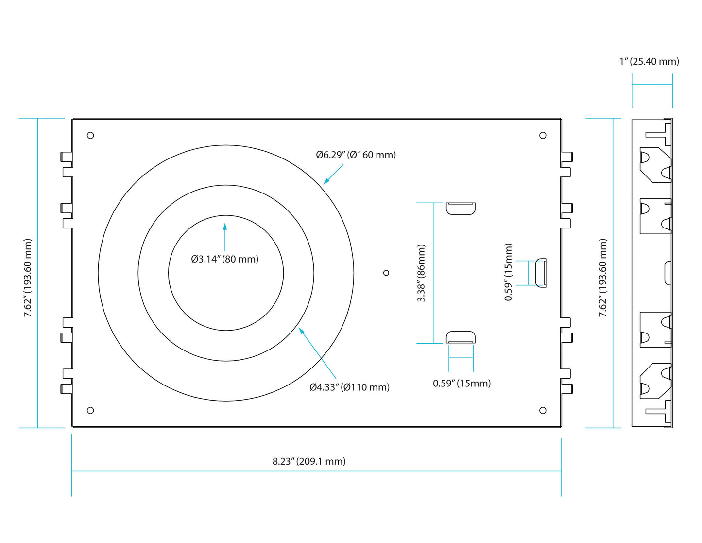 Luxrite 3 Sizes Round New Construction Mounting Plate, Galvanized Steel Finish (LR41002)