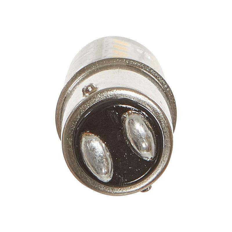 Luxrite LED T4 Shaped Double Contact Light Bulb, BA15D Base, 3W, 200 Lumens, 120V, 2700K - Warm White, 80 CRI, Clear Finish (LR24629)