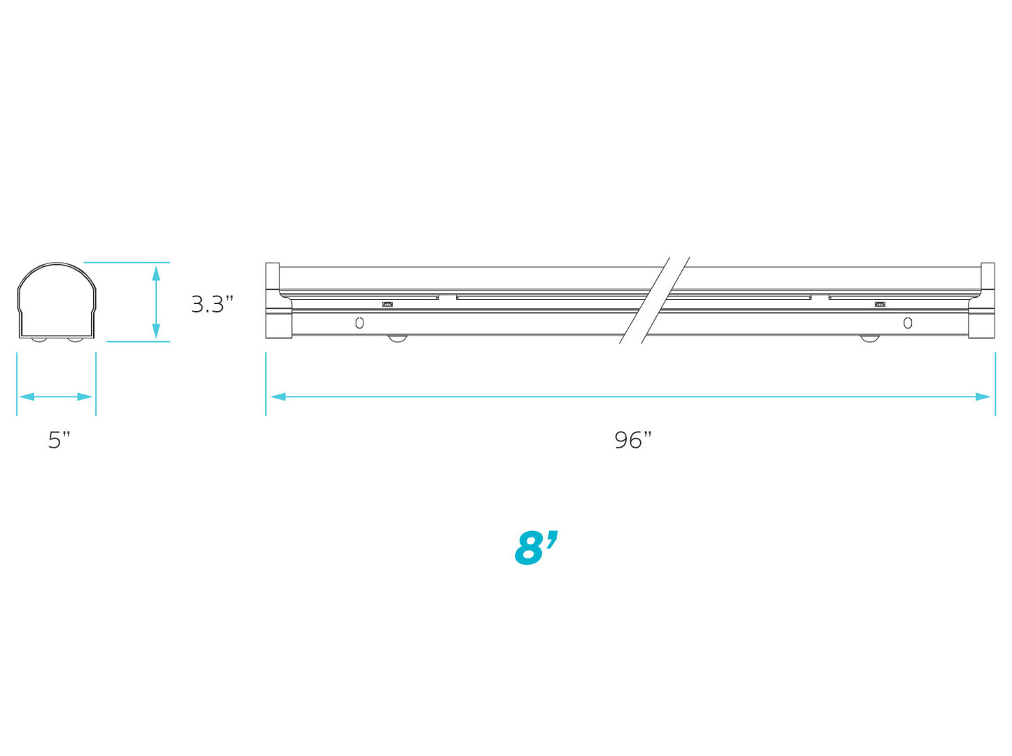 Luxrite Surface Mount LED96/LINEAR/3CCT/UNV2/D 3000K,4000K,5000K Cct Select