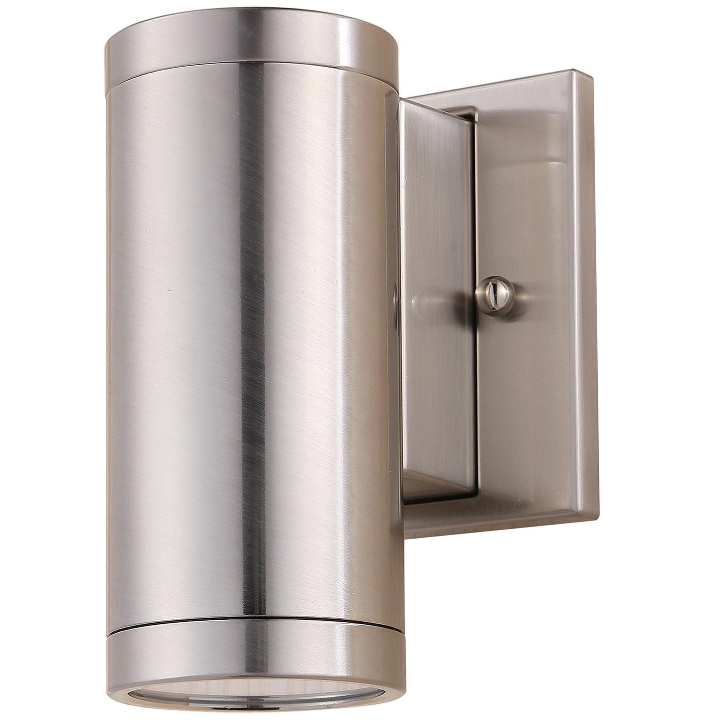 Sunlite LFX/DOD/T/6/12W/D/30K LED 12W (80W Equivalent) 6" Brushed Nickel Tubular Outdoor Wall Sconce Light Fixtures, 3000K Warm White Light