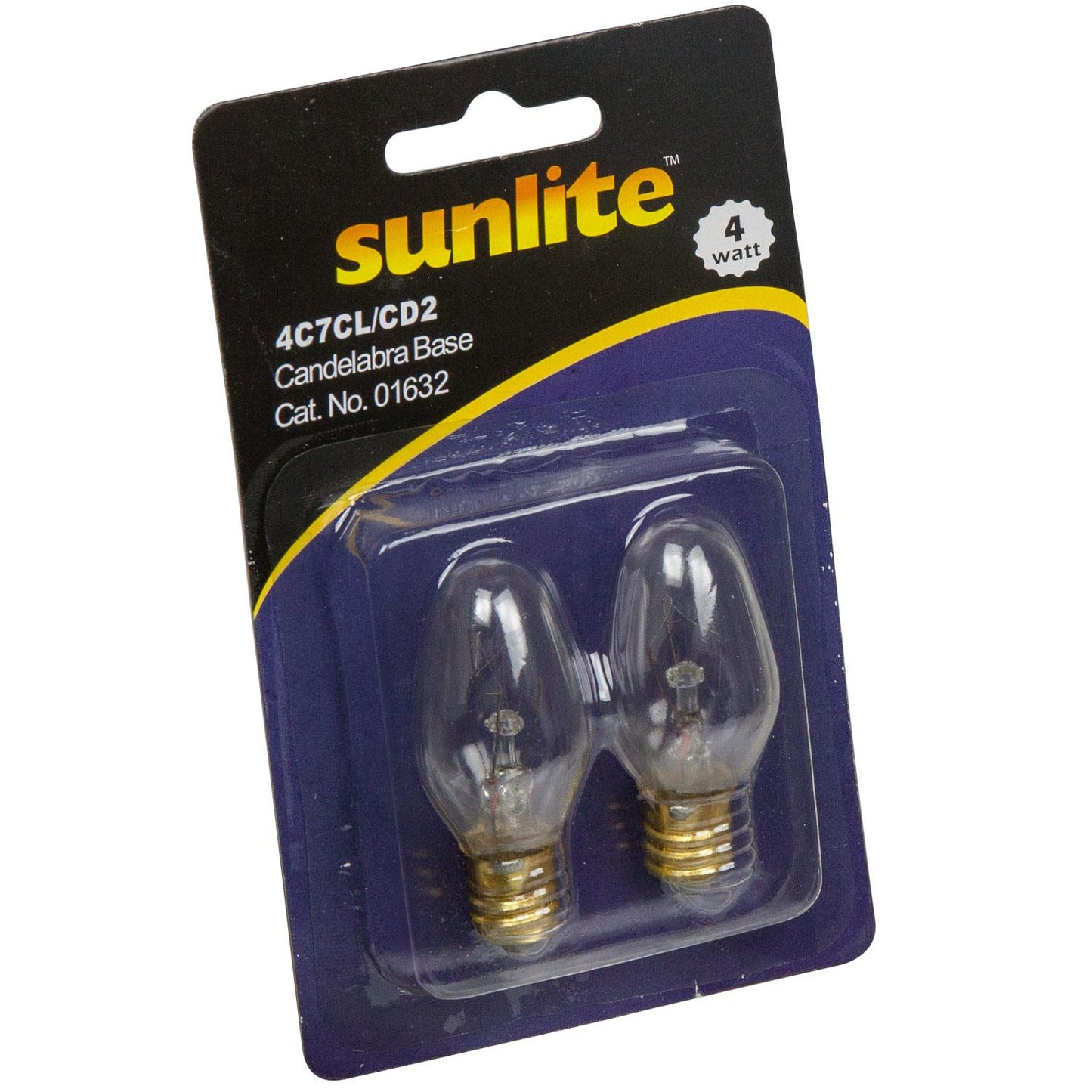 Sunlite 01632 4 Watt C7 Night Light Candelabra Base Clear