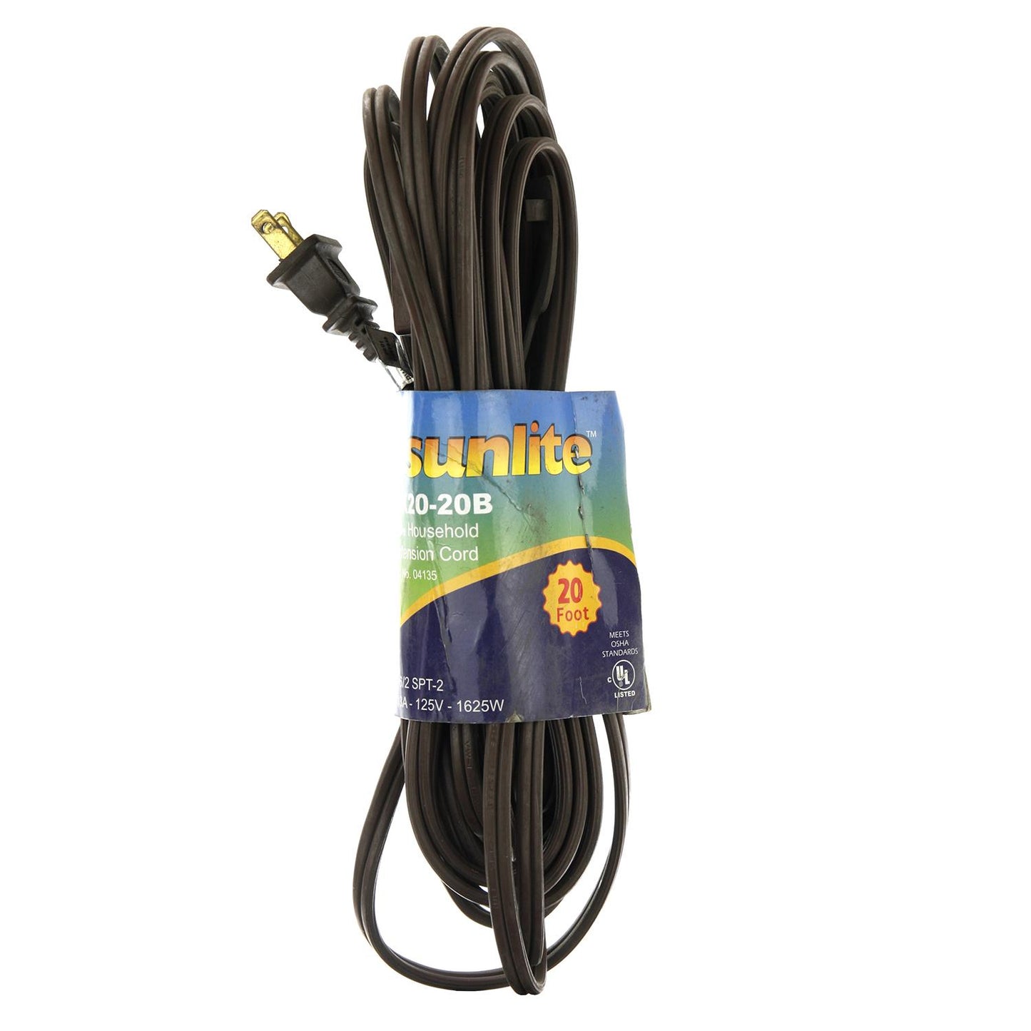 Sunlite EX20/BR Household 20-Feet Extension Cord, Brown