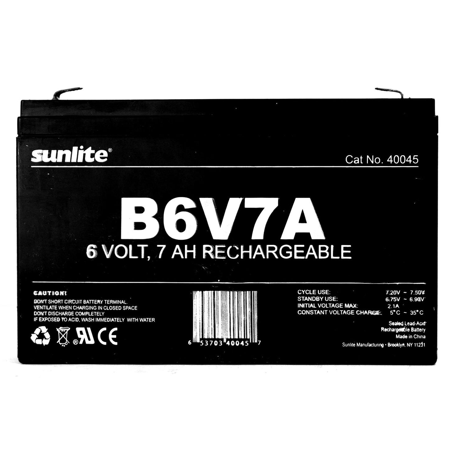 Sunlite 40045 B6V7A Emergency Back-Up Battery