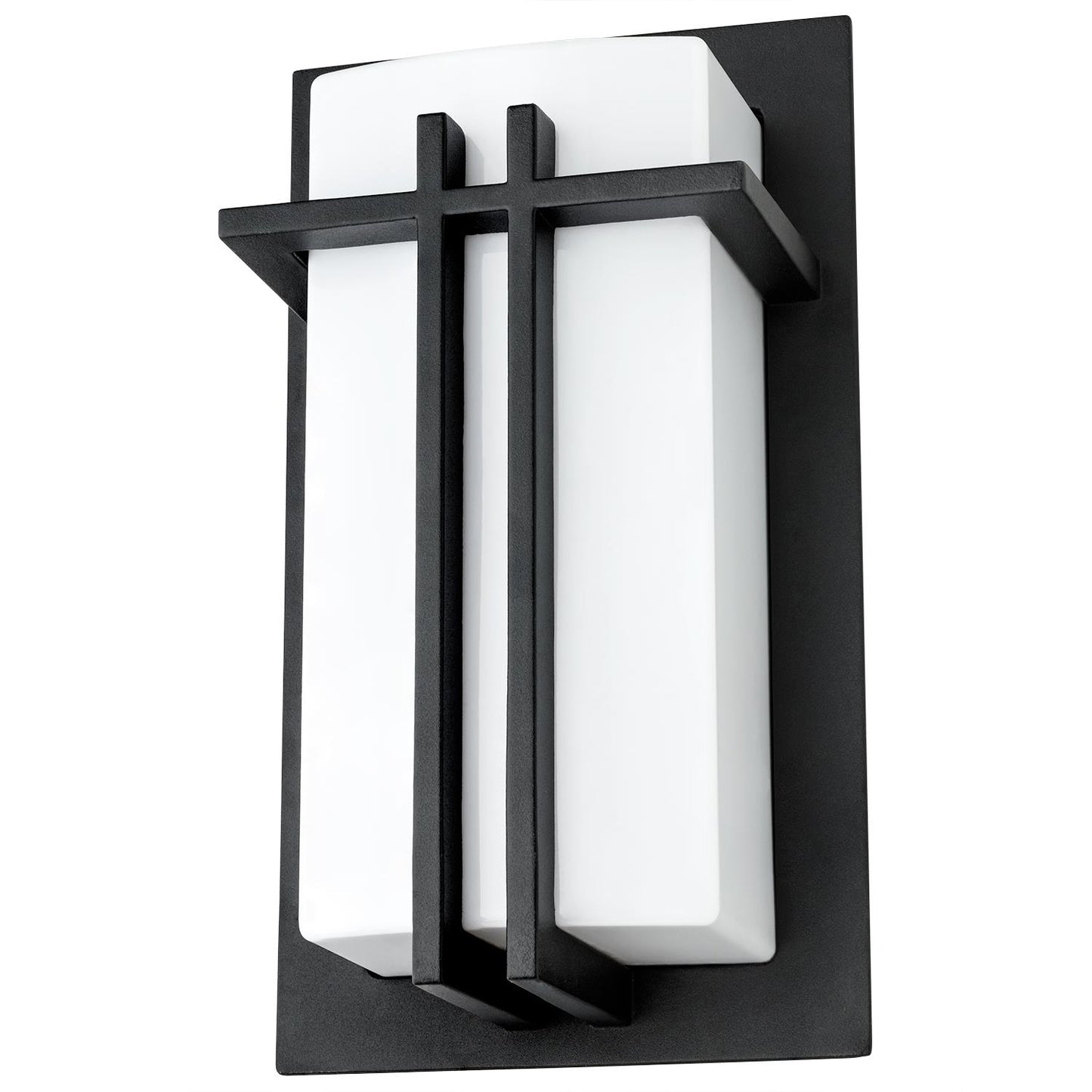 Sunlite 46092 Decorative Square Wall Sconce Light Fixture, A19 Bulb, E26 Socket, 60 Watts Max (Bulb not Included), Indoor, Opal Shade, Matte Black Frame, Bathrooms, Hallways & Entryways