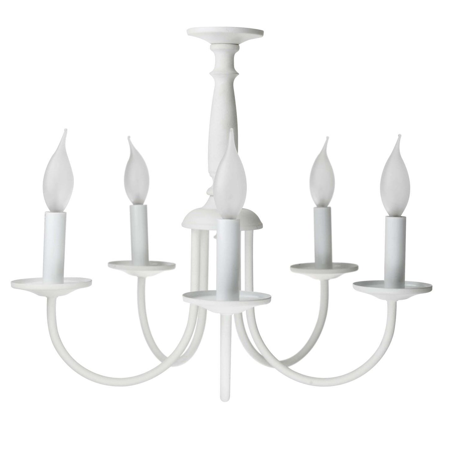 Sunlite 04447 5 Branch Chandelier Ceiling Fixture White Textured Finish