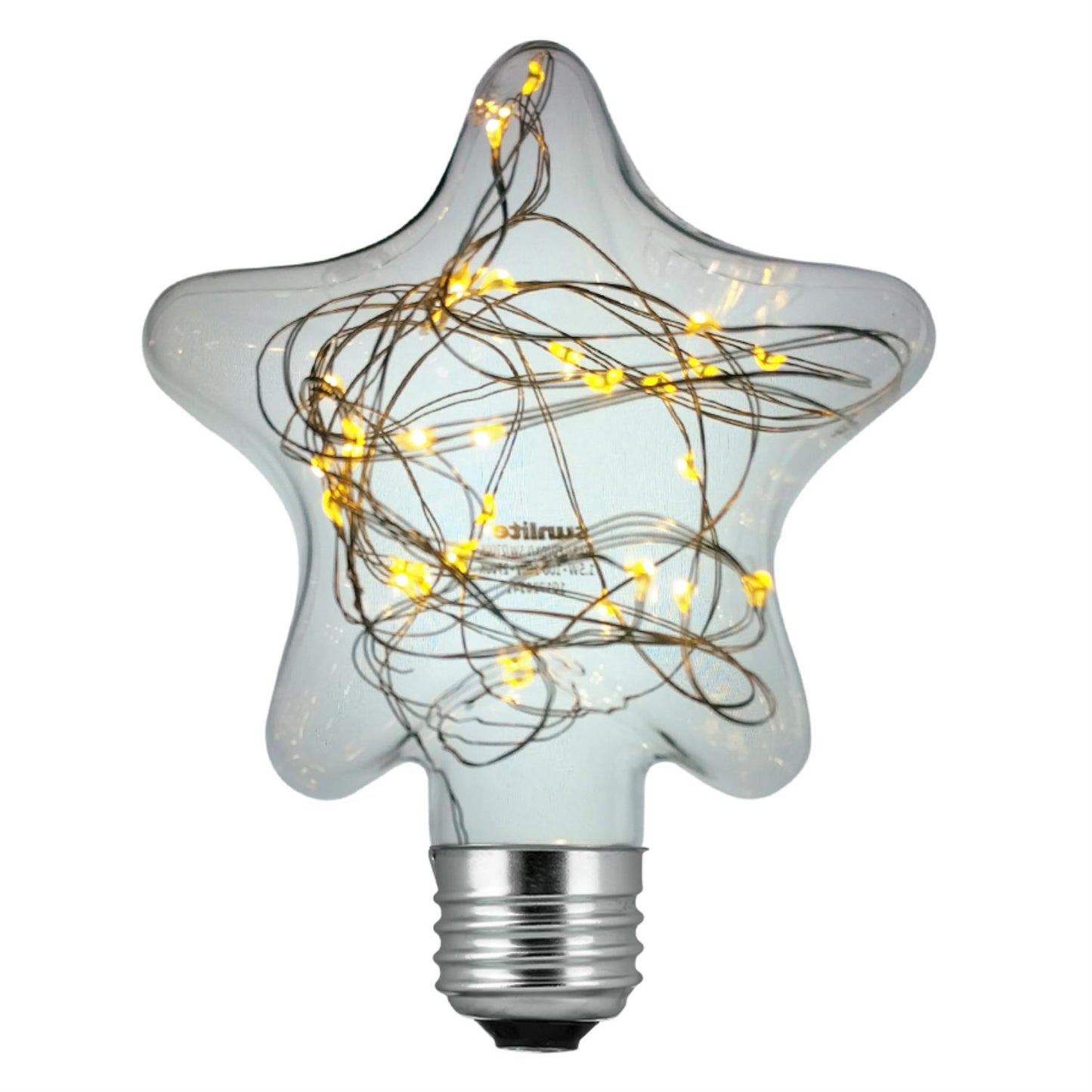 Sunlite 81194-SU LED Decorative String Light Bulb Star Shaped LED Lightbiulb 1 Pack Warm White